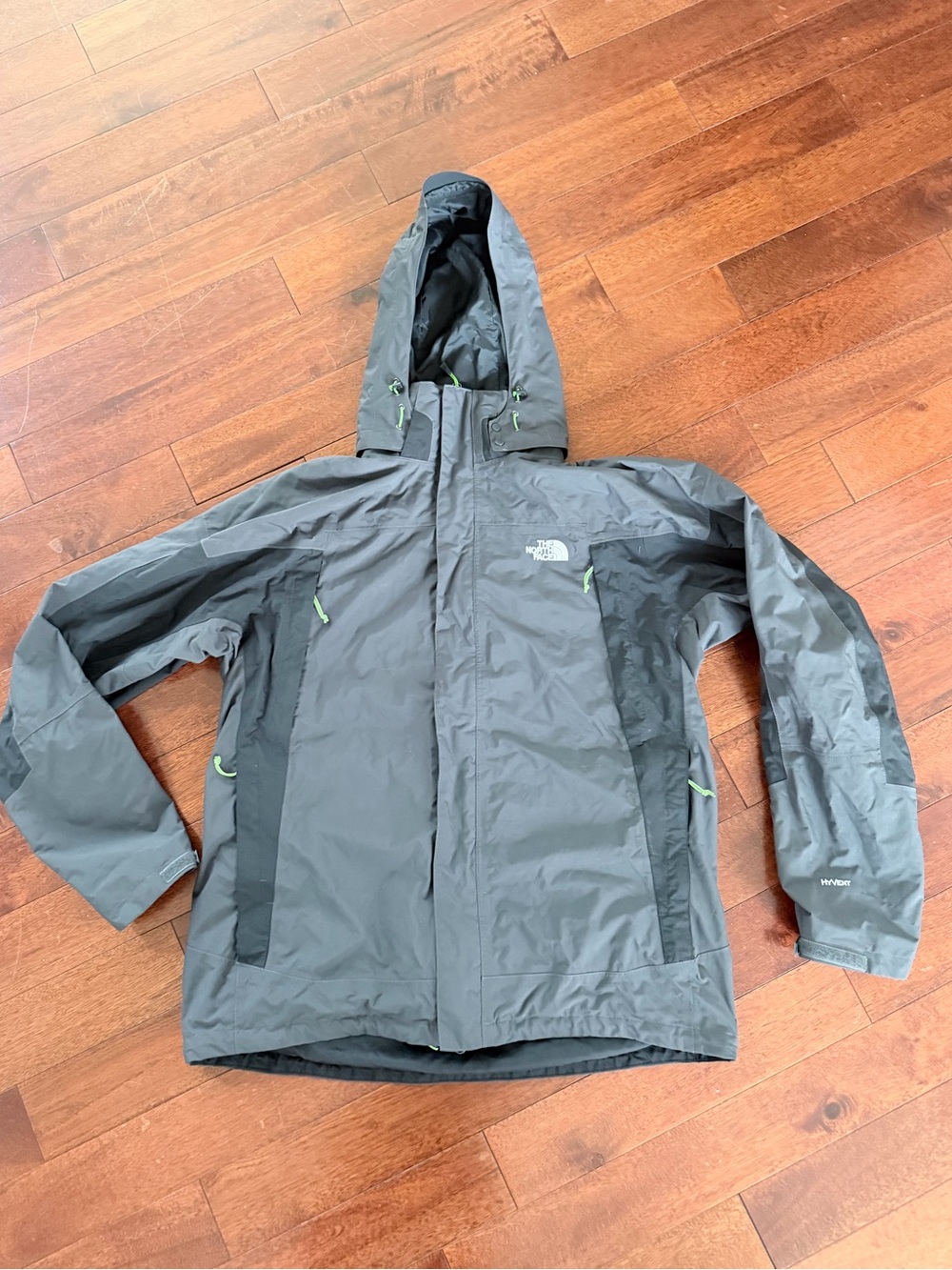 THE NORTH FACE Antora Waterproof Jacket with Detachable Hood HyVent Mens XL Gray